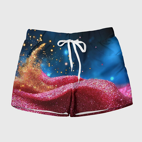 Женские шорты Волнистая с блестками текстура / 3D-принт – фото 1