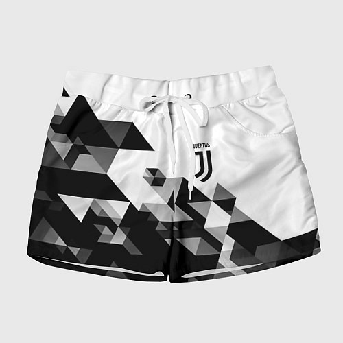 Женские шорты Juventus geometry black / 3D-принт – фото 1