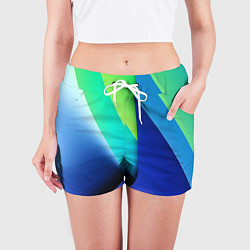 Шорты женские Color blue green, цвет: 3D-принт — фото 2
