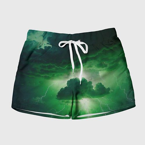 Женские шорты Зелёный гром / 3D-принт – фото 1