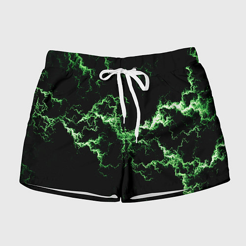 Женские шорты Lightning green glow / 3D-принт – фото 1