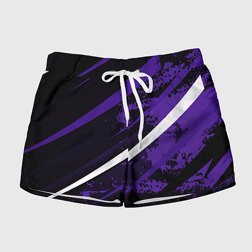 Женские шорты Color black purple line / 3D-принт – фото 1