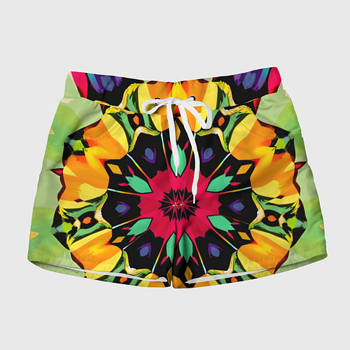 Женские шорты Салатовый калейдоскоп / 3D-принт – фото 1