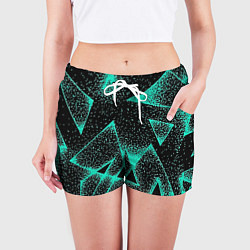 Шорты женские The triangle is light blue, цвет: 3D-принт — фото 2