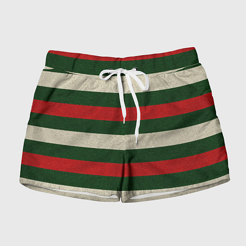 Женские шорты Цветные лини текстура ткани / 3D-принт – фото 1