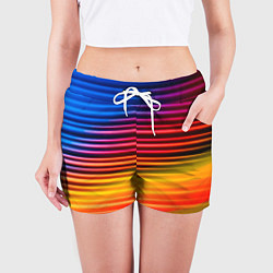Шорты женские Полосатый градиент, цвет: 3D-принт — фото 2