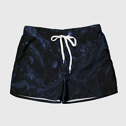 Женские шорты Чёрно-синий абстрактный космос