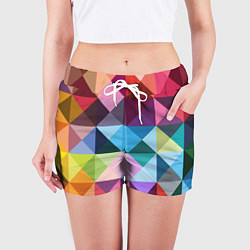 Шорты женские Цветные квадраты, цвет: 3D-принт — фото 2