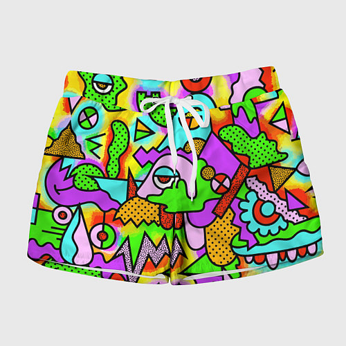 Женские шорты Абстрактный цветной паттерн / 3D-принт – фото 1