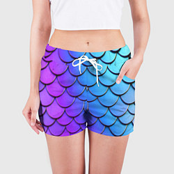 Шорты женские Градиент на чешуе, цвет: 3D-принт — фото 2