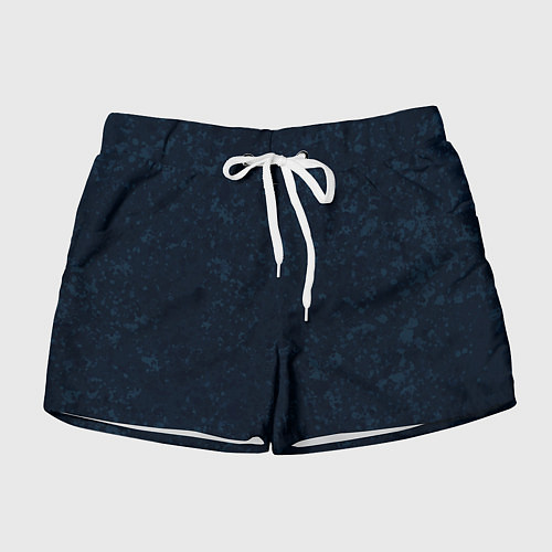 Женские шорты Темный синий однотонный пятнистый / 3D-принт – фото 1