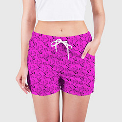Шорты женские Ягодная поляна неоновый малиновый, цвет: 3D-принт — фото 2