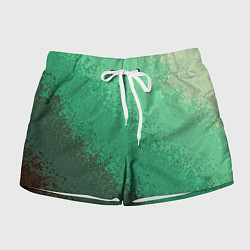 Шорты женские Градиент текстурный зелёный, цвет: 3D-принт