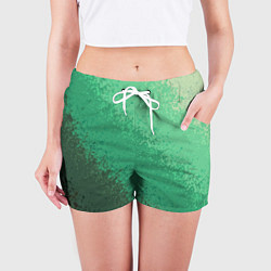 Шорты женские Градиент текстурный зелёный, цвет: 3D-принт — фото 2