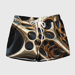 Шорты женские Черно-золотая абстракция, цвет: 3D-принт