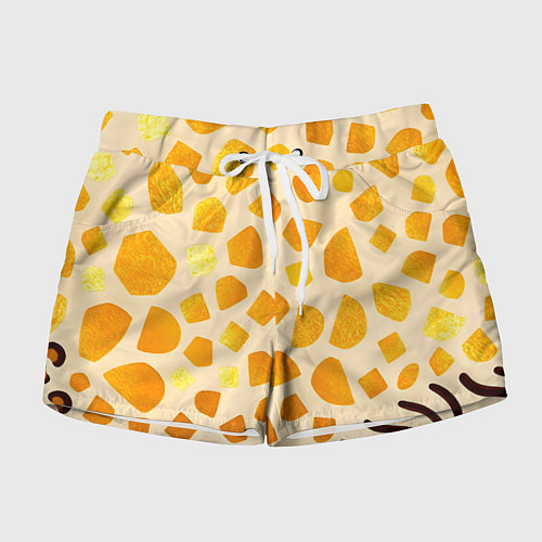 Женские шорты Золотистые пятна жирафа / 3D-принт – фото 1