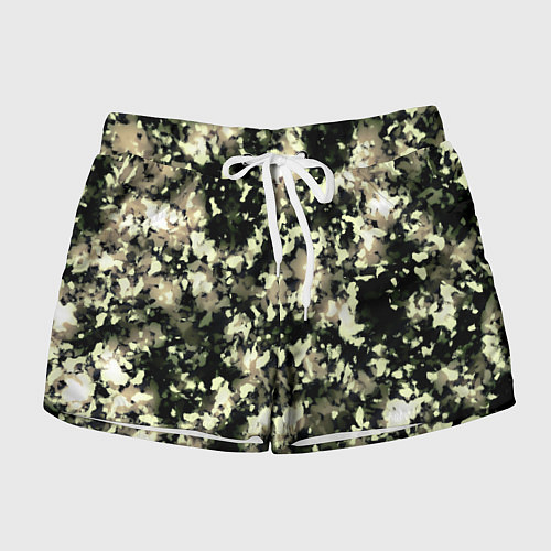 Женские шорты Пятнистый чёрно-бежевый / 3D-принт – фото 1