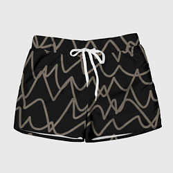 Женские шорты Кривые рукописные линии чёрно-коричневый