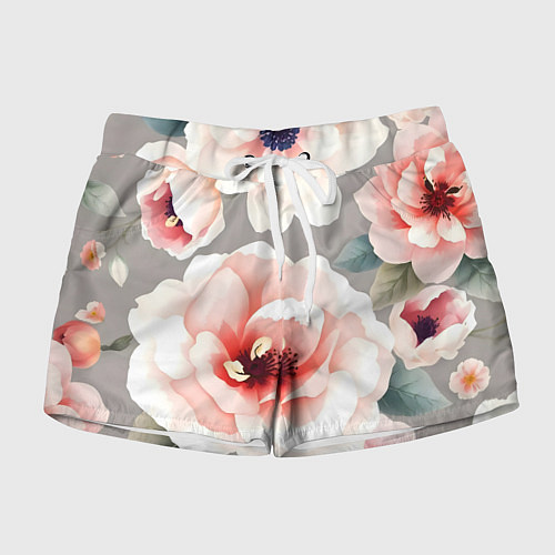 Женские шорты Нежные цветы / 3D-принт – фото 1