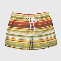 Шорты женские Горизонтальные полосы, цвет: 3D-принт