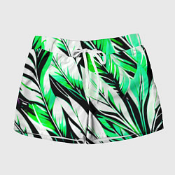 Шорты женские Крупные листья абстракция, цвет: 3D-принт