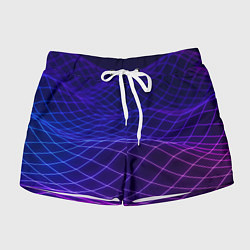 Шорты женские Абстрактные волны из сот, цвет: 3D-принт
