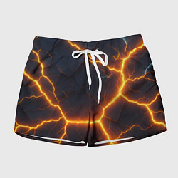 Женские шорты Молнии и черные объемные плиты