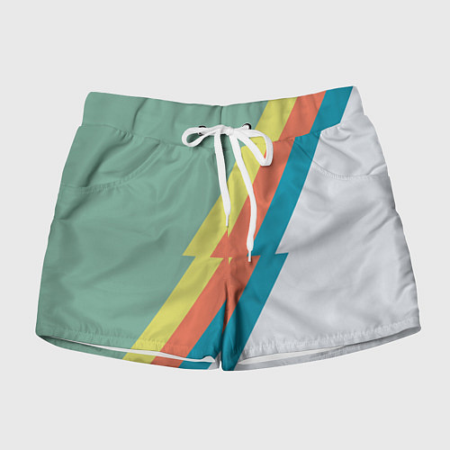 Женские шорты Рок молния Боуи весенняя палитра / 3D-принт – фото 1