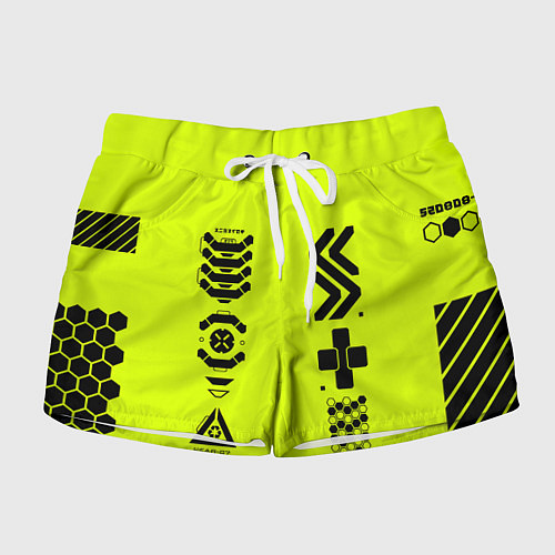 Женские шорты Кибер текстура - ядовитая / 3D-принт – фото 1