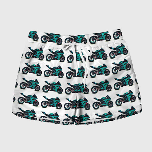 Женские шорты Motorbike light blue / 3D-принт – фото 1