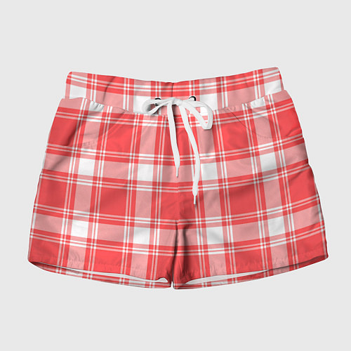 Женские шорты Checked red white / 3D-принт – фото 1