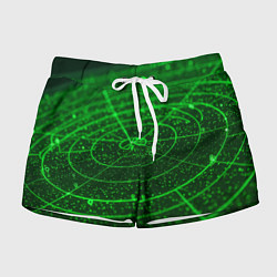 Шорты женские Неоновый зеленый радар, цвет: 3D-принт
