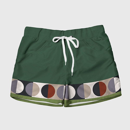 Женские шорты Луна Малевича сосновый зеленый / 3D-принт – фото 1