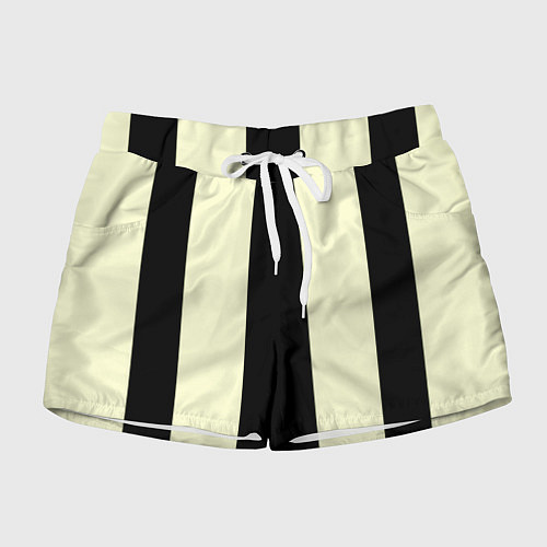 Женские шорты Color black beige line / 3D-принт – фото 1