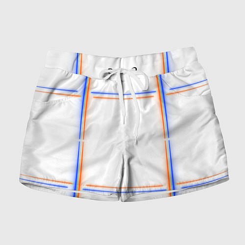 Женские шорты Neon white orange blue / 3D-принт – фото 1