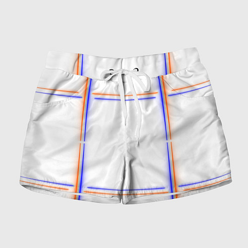 Женские шорты Neon white orange light blue / 3D-принт – фото 1