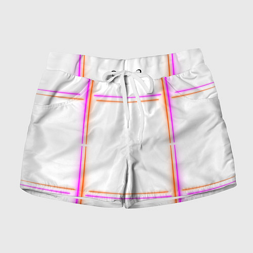 Женские шорты Neon white orange pink / 3D-принт – фото 1