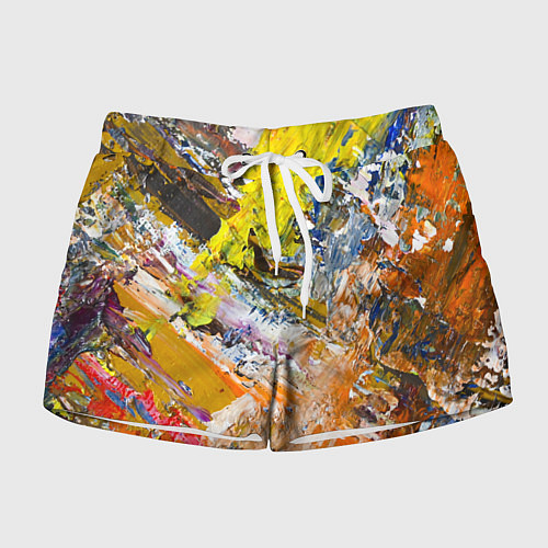 Женские шорты Живая Абстракция: Поток Цветов и Форм в Постоянном / 3D-принт – фото 1