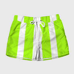 Шорты женские Color light green white stripes, цвет: 3D-принт