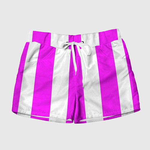 Женские шорты Color white pink lines / 3D-принт – фото 1
