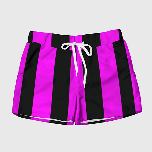 Женские шорты Color black pink lines / 3D-принт – фото 1