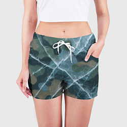 Шорты женские Лед на камуфляже, цвет: 3D-принт — фото 2