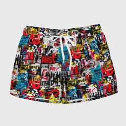 Шорты женские Граффити коллаж, цвет: 3D-принт