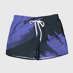 Шорты женские Абстрактная текстура в синем, цвет: 3D-принт