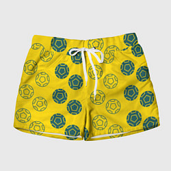 Шорты женские Ряды из спортивных мячей, цвет: 3D-принт
