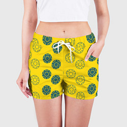 Шорты женские Ряды из спортивных мячей, цвет: 3D-принт — фото 2