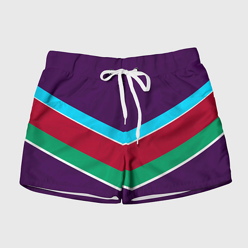 Женские шорты Фиолетовый с полосами / 3D-принт – фото 1