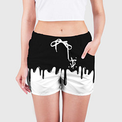 Шорты женские Doom logo жидкие краски, цвет: 3D-принт — фото 2