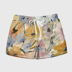Женские шорты Цветы акварель