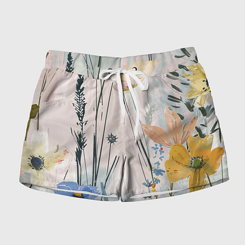 Женские шорты Цветы полевые / 3D-принт – фото 1